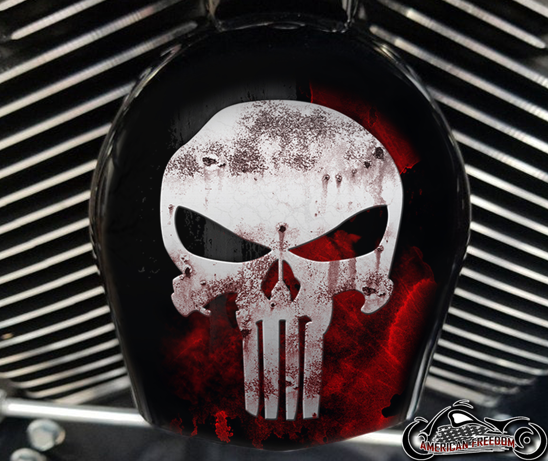 Custom Horn Cover - Punisher Splatter